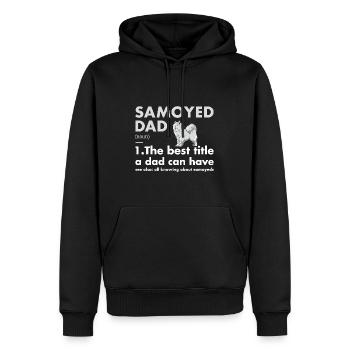 Définition du père Samoyède - Sweat à capuche Premium bio Homme - noir - Devant - Nico (187cm)