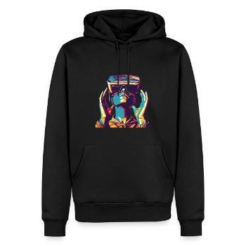 Virtual Reality - Tauchen Sie Ein In Eine - Männer Premium Bio Hoodie - Schwarz - Vorne - Nico (187cm)