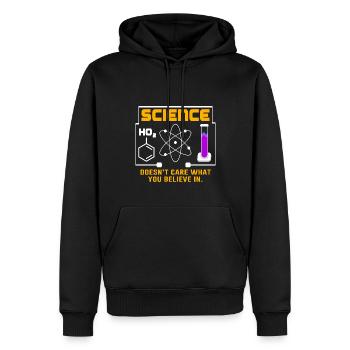 Wissenschaft - Es Ist Egal, Woran Du Glaubst - Männer Premium Bio Hoodie - Schwarz - Vorne - Nico (187cm)