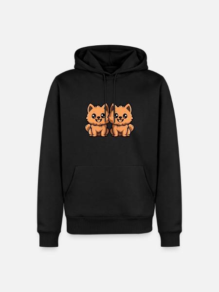 Pomeranian Dog Comic Pomeranian - Men’s Premium Organic Hoodie - black