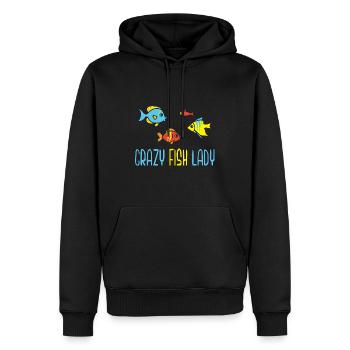 Crazy Fish Lady Aquarist Fish Keeper - Sweat à capuche Premium bio Homme - noir - Devant - Nico (187cm)
