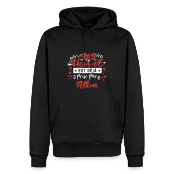 Cadeau Homme déja pris par Alba - Sweat à capuche Premium bio Homme - noir - Devant - Nico (187cm)