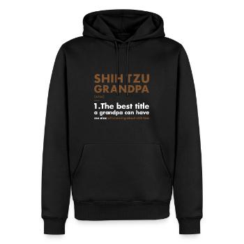 Shih Tzu Grandpa Définition - Sweat à capuche Premium bio Homme - noir - Devant - Nico (187cm)