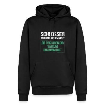 Locksmiths don't argue - Men’s Premium Organic Hoodie - black - Front - Nico (187cm)