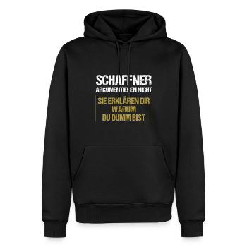 Conductors don't argue - Men’s Premium Organic Hoodie - black - Front - Nico (187cm)