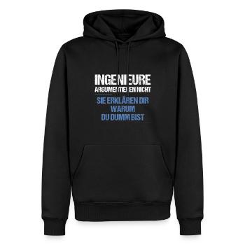 Engineers don't argue - Men’s Premium Organic Hoodie - black - Front - Nico (187cm)
