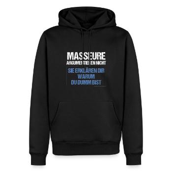 Massage therapists don't argue - Men’s Premium Organic Hoodie - black - Front - Nico (187cm)