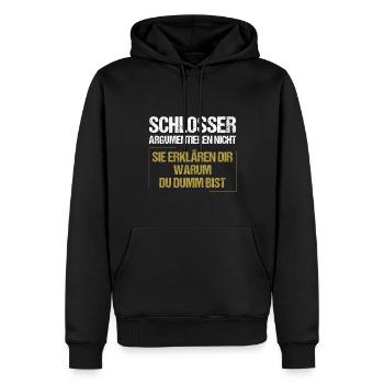 Les serruriers ne se disputent pas - Sweat à capuche Premium bio Homme - noir - Devant - Nico (187cm)