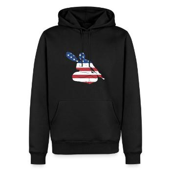 Kayakiste Drapeau Américain Kayak - Sweat à capuche Premium bio Homme - noir - Devant - Nico (187cm)