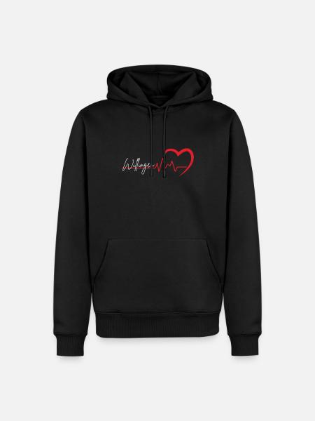 Lettrage « Herz » de Willingen - Sweat à capuche Premium bio Homme - noir