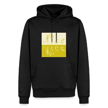 Gentil - Sweat à capuche Premium bio Homme - noir - Devant - Nico (187cm)