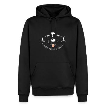 Toiletteur pour chiens Toiletteur pour chien - Sweat à capuche Premium bio Homme - noir - Devant - Nico (187cm)