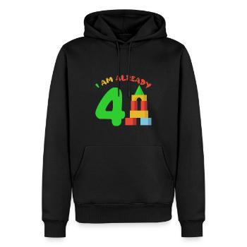 I am already 4 years old 4th birthday - Men’s Premium Organic Hoodie - black - Front - Nico (187cm)
