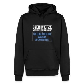 Les tailleurs de pierre ne discutent pas - Sweat à capuche Premium bio Homme - noir - Devant - Nico (187cm)