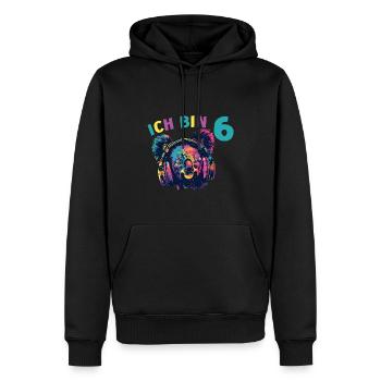 6 Jahre Koalabär Kopfhörer Koalabären 6 Geburtstag - Männer Premium Bio Hoodie - Schwarz - Vorne - Nico (187cm)