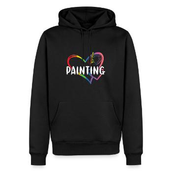 Painter Heart Painting - Männer Premium Bio Hoodie - Schwarz - Vorne - Nico (187cm)