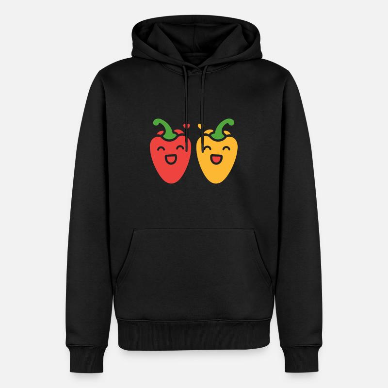 poivron - Sweat à capuche Premium bio Homme - noir