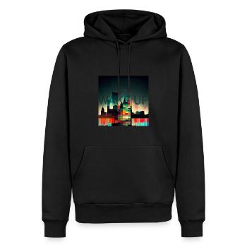 Wake Up Wach Auf - Männer Premium Bio Hoodie - Schwarz - Vorne - Nico (187cm)