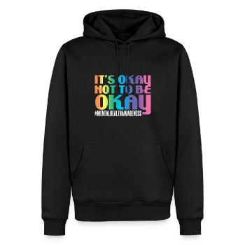 Santé mentale Mentale Gesundheit - Sweat à capuche Premium bio Homme - noir - Devant - Nico (187cm)