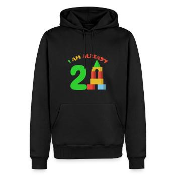 I am already 2 years old 2nd birthday - Men’s Premium Organic Hoodie - black - Front - Nico (187cm)