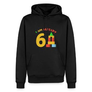 I am already 6 years old 6th birthday - Men’s Premium Organic Hoodie - black - Front - Nico (187cm)