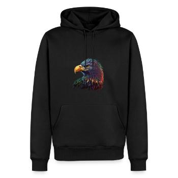 AIGLE REGARDANT A GAUCHE - MULTIPLE COULEURS - Sweat à capuche Premium bio Homme - noir - Devant - Nico (187cm)