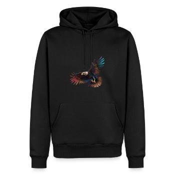 AIGLE EN PLEIN VOL - AILES AU VENT - Sweat à capuche Premium bio Homme - noir - Devant - Nico (187cm)