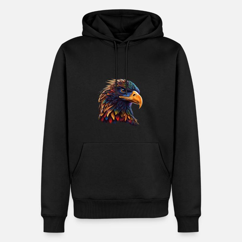 AIGLE SEVERE - OEIL ACERE - Sweat à capuche Premium bio Homme - noir
