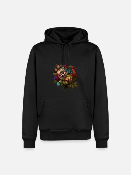 BOUQUET OF SPRING ROSES - BEAUTIFUL - Men’s Premium Organic Hoodie - black