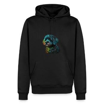 MIGNON CANICHE - Sweat à capuche Premium bio Homme - noir - Devant - Nico (187cm)