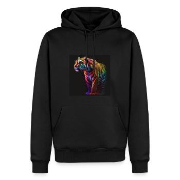 SCHÖNER TIGER - Männer Premium Bio Hoodie - Schwarz - Vorne - Nico (187cm)