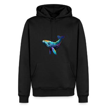 URSPRÜNGLICHER WAL - Männer Premium Bio Hoodie - Schwarz - Vorne - Nico (187cm)