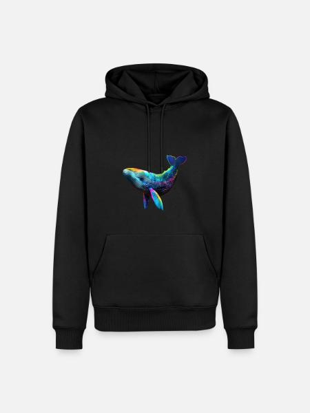 URSPRÜNGLICHER WAL - Männer Premium Bio Hoodie - Schwarz
