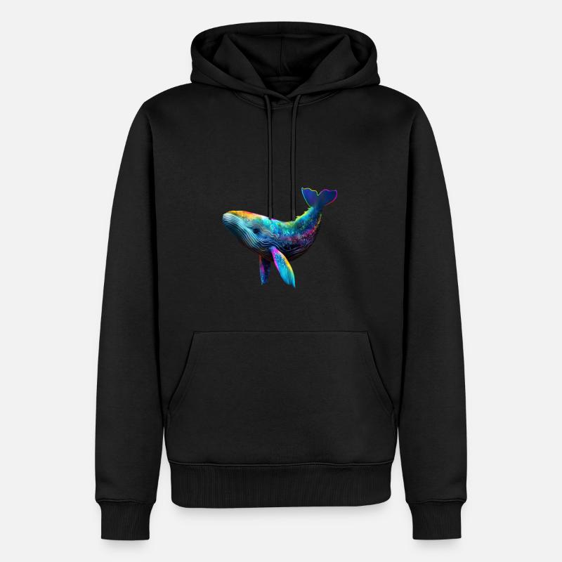 URSPRÜNGLICHER WAL - Männer Premium Bio Hoodie - Schwarz