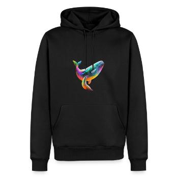 BALEINE MAJESTUEUSE - Sweat à capuche Premium bio Homme - noir - Devant - Nico (187cm)