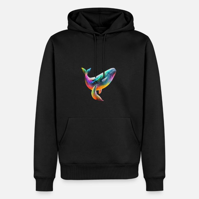 MAJESTÄTISCHER WAL - Männer Premium Bio Hoodie - Schwarz