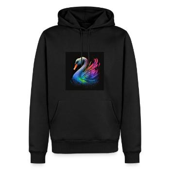 MAJESTUEUX CYGNE MULTICOLORE - Sweat à capuche Premium bio Homme - noir - Devant - Nico (187cm)