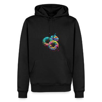 DONUTS AVEC DE LA BONNE CRÈME - BEIGNET - Sweat à capuche Premium bio Homme - noir - Devant - Nico (187cm)