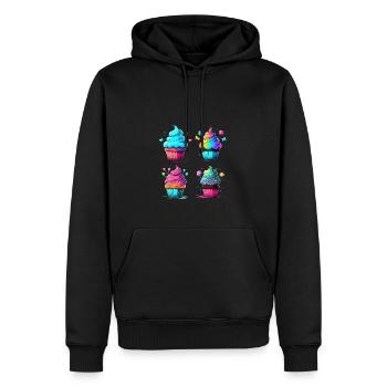 LECKERE CUPCAKES - Männer Premium Bio Hoodie - Schwarz - Vorne - Nico (187cm)