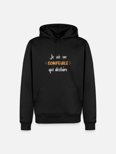 comptable - Sweat à capuche Premium bio Homme - noir