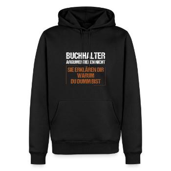 Les comptables ne discutent pas - Sweat à capuche Premium bio Homme - noir - Devant - Nico (187cm)