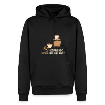 Espresso Life Balance Kaffee Espressomaschine - Männer Premium Bio Hoodie - Schwarz - Vorne - Nico (187cm)