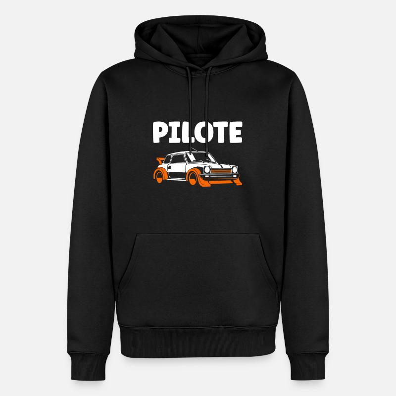 Humour pilote de rallye - Sweat à capuche Premium bio Homme - noir