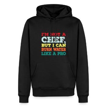 Ich Bin Kein Koch Aber Wasser Anbrennen Profi - Männer Premium Bio Hoodie - Schwarz - Vorne - Nico (187cm)