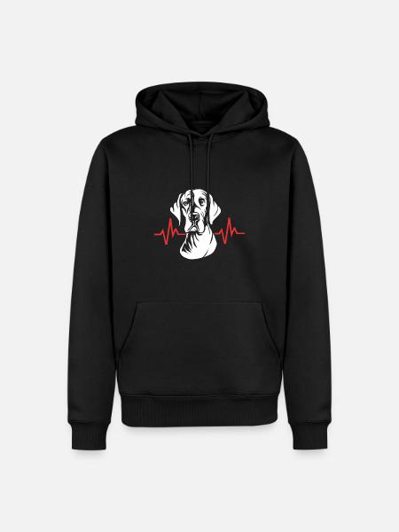 Great Dane heartbeat - Men’s Premium Organic Hoodie - black