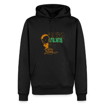 Punk Musik Punker Punkrock Irokesenschnitt Rocker - Männer Premium Bio Hoodie - Schwarz - Vorne - Nico (187cm)