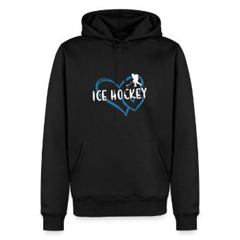 Sport Heart Ice Hockey - Männer Premium Bio Hoodie - Schwarz - Vorne - Nico (187cm)