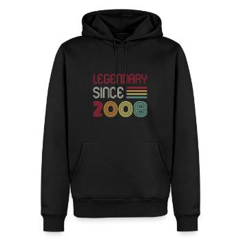 Birthday Legendary Since 2008 - Men’s Premium Organic Hoodie - black - Front - Nico (187cm)