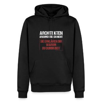 Architects don't argue - Men’s Premium Organic Hoodie - black - Front - Nico (187cm)