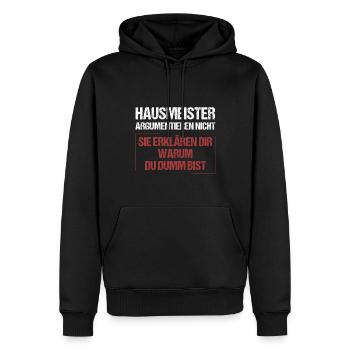 Caretakers don't argue - Men’s Premium Organic Hoodie - black - Front - Nico (187cm)